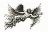 falling angel tattoo design idea