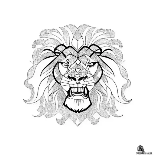 GLADIATOR AND LION HEAD tattoo design idea