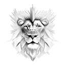GLADIATOR AND LION HEAD tattoo design idea