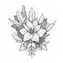 wildplants, botanics leaves, ivy, wildflowers tattoo on arm and shoulder tattoo design idea