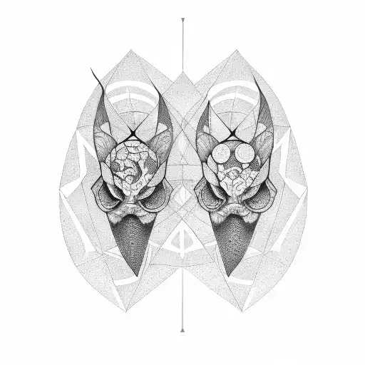 duality gemini twins tattoo design idea