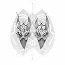 duality gemini twins tattoo design idea