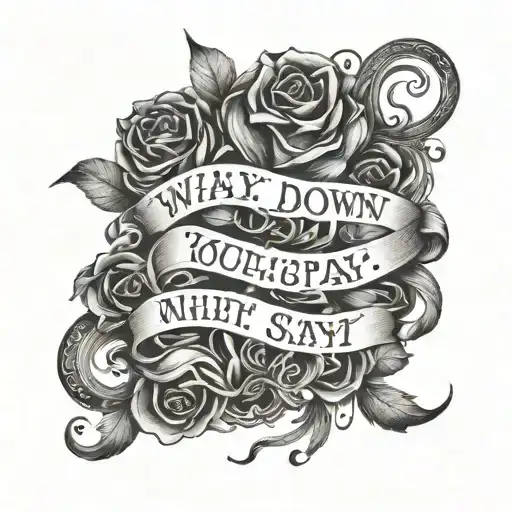 'Way down would you say I’m worthy scripted tattoo design idea