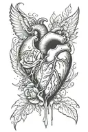 heartbreak love hurts tattoo design idea
