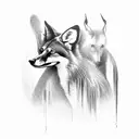 maned wolf brazil aka lobo guará tattoo design idea
