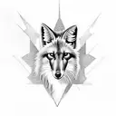 Chrysocyon brachyurus (also known as "maned wolf" in South America) with a fierce face tattoo design idea