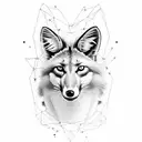 Chrysocyon brachyurus (also known as "maned wolf" in South America) with a fierce face tattoo design idea