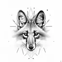 Chrysocyon brachyurus (also known as "maned wolf" in South America) with a fierce face tattoo design idea