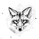 Chrysocyon brachyurus (also known as "maned wolf" in South America) with a fierce face tattoo design idea