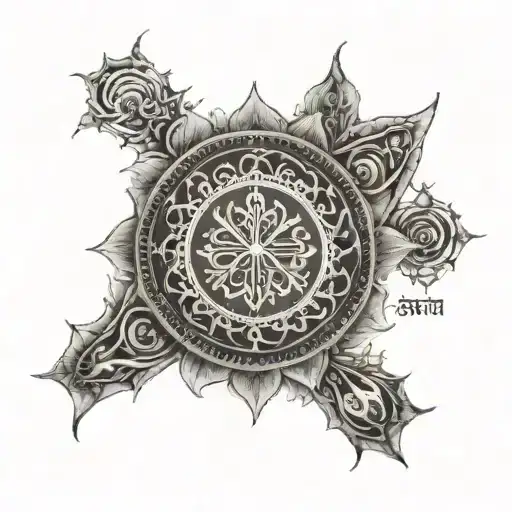 gayatri mantra written in Sanskrit tattoo design idea