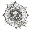 gayatri mantra written in Sanskrit tattoo design idea