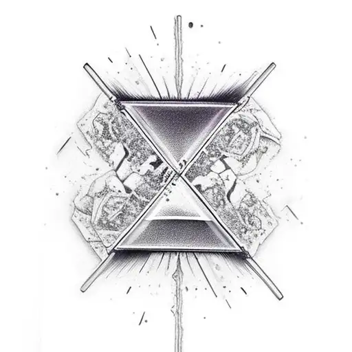 broken hourglass with cocaine spilling being cut into lines with by a razor blade tattoo design idea