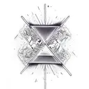 broken hourglass with cocaine spilling being cut into lines with by a razor blade tattoo design idea