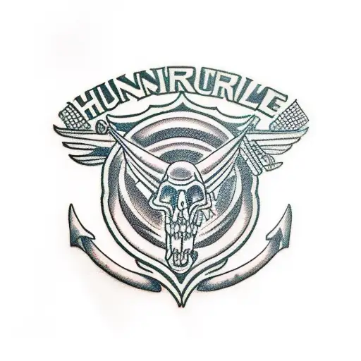 Hunting rifle tattoo design idea