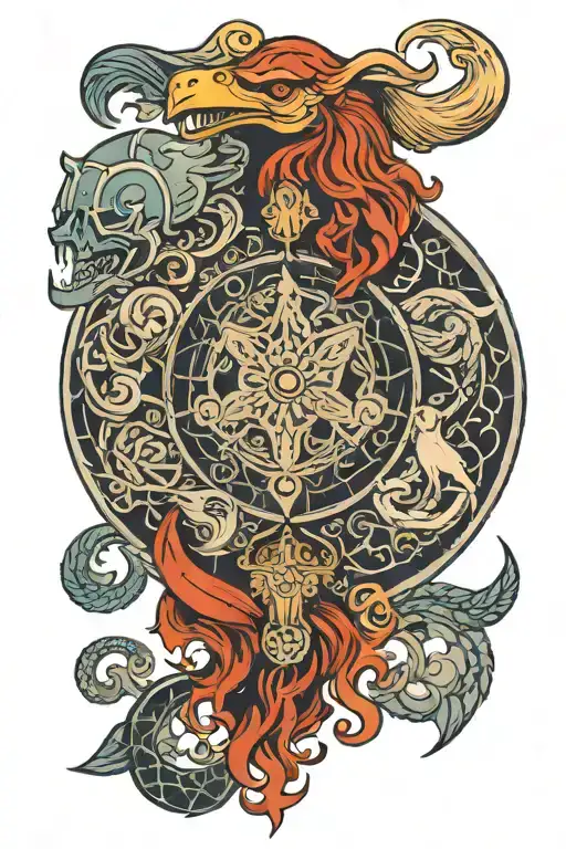 pantheon of gods of Scandinavia tattoo design idea
