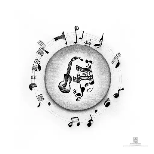 A tattoo design of a music sheet with the melodies of your favorite songs, each dedicated to one of your children tattoo design idea