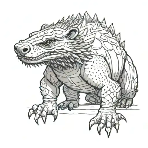 Warhammer 40k universe honey badger ultramarine suit tattoo design idea