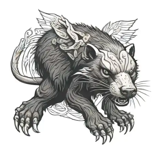 Warhammer 40k universe honey badger tattoo design idea