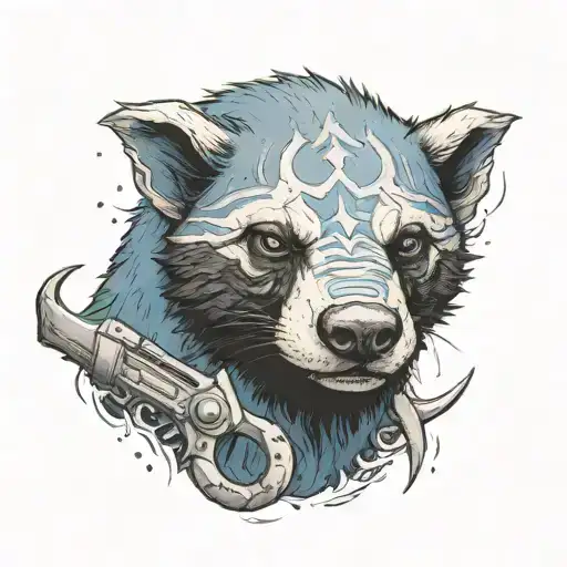 Warhammer 40k universe honey badger ultramarine tattoo design idea