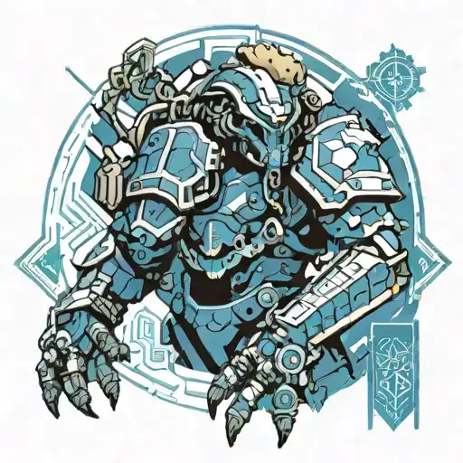 Warhammer 40k universe honey badger ultramarine suit adeptus mehanicus  tattoo design idea
