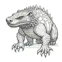 Warhammer 40k universe honey badger ultramarine suit tattoo design idea