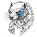 Warhammer 40k universe honey badger ultramarine suit tattoo design idea