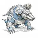 Warhammer 40k universe honey badger ultramarine suit tattoo design idea