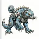 Warhammer 40k universe honey badger ultramarine suit adeptus mehanicus  tattoo design idea