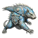 Warhammer 40k universe honey badger ultramarine suit adeptus mehanicus  tattoo design idea