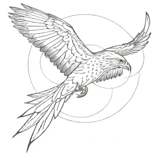 red kite bird sitting alone tattoo design idea
