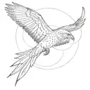 red kite bird sitting alone tattoo design idea