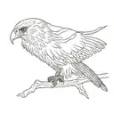 red kite bird sitting alone tattoo design idea