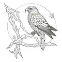 red kite bird sitting alone tattoo design idea