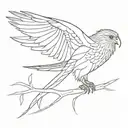 red kite bird sitting alone tattoo design idea