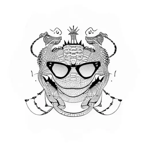alligator king sunglasses musles tattoo design idea