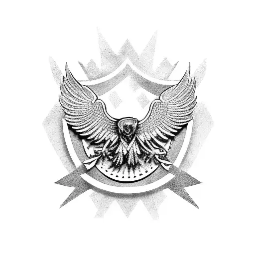 black eagle in the skanderbeg hand tattoo design idea