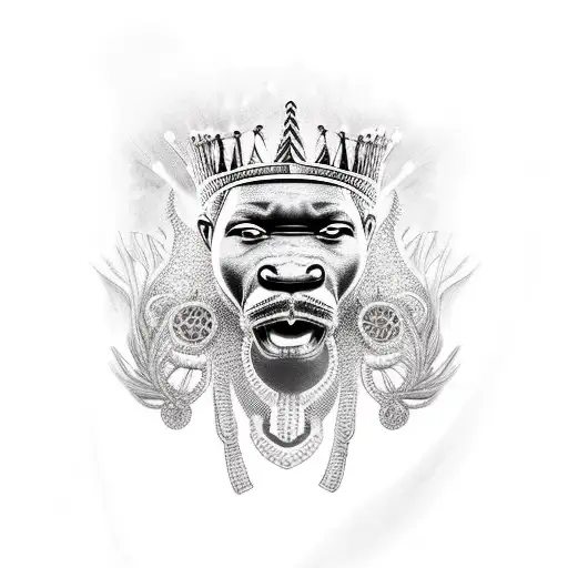 african king tattoo design idea