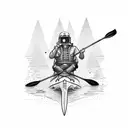 A kayaker exploring the galaxy tattoo design idea