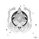 A kayaker exploring the galaxy tattoo design idea