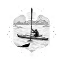 A kayaker exploring the galaxy tattoo design idea
