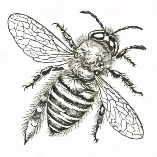 bee top view tattoo design idea