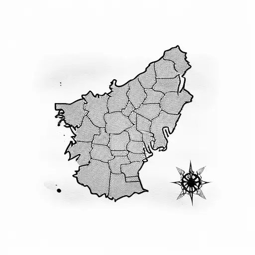 punjab map with its culture tattoo design idea