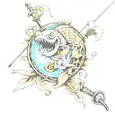 fishing pole tattoo design idea