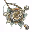 fishing pole tattoo design idea
