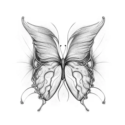 human heart as the body of a butterfly and veins being the wings  tattoo design idea