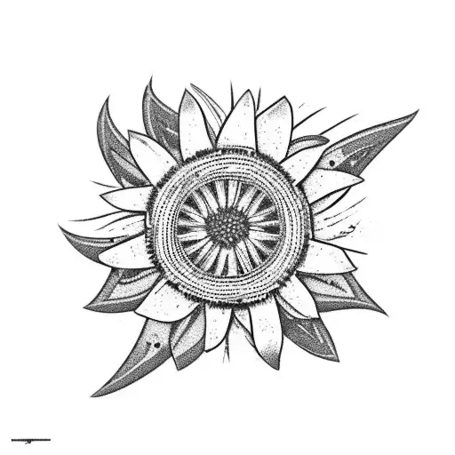 The phrase "Kin of my kin, I rely on you" with the flower edelweiss on the background tattoo design idea