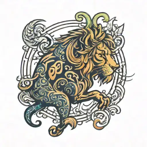 Leo zodiac sign combined with the letter Z tattoo design idea