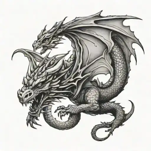 dragon flying tattoo design idea