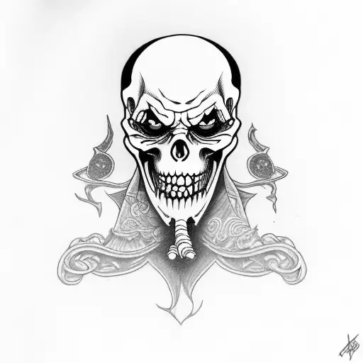 Grim Reaper with joker playing card tattoo design idea