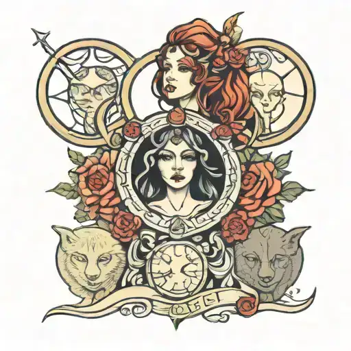 triple moon goddess tattoo design idea